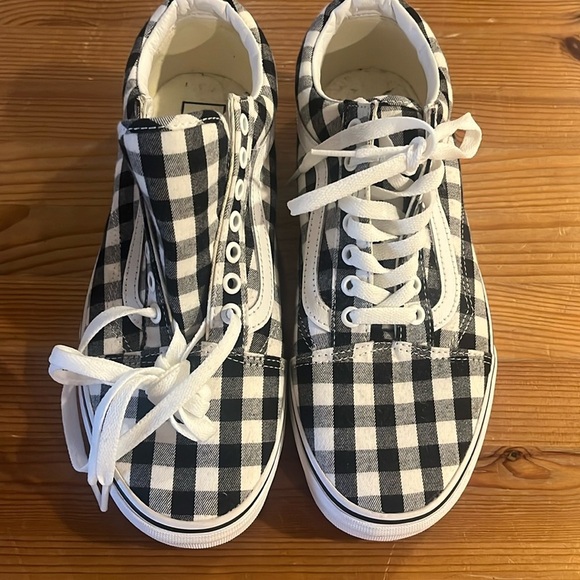 Vans Shoes - Vans unisex, authentic gingham, black & white plaid Lace up sneakers size 10